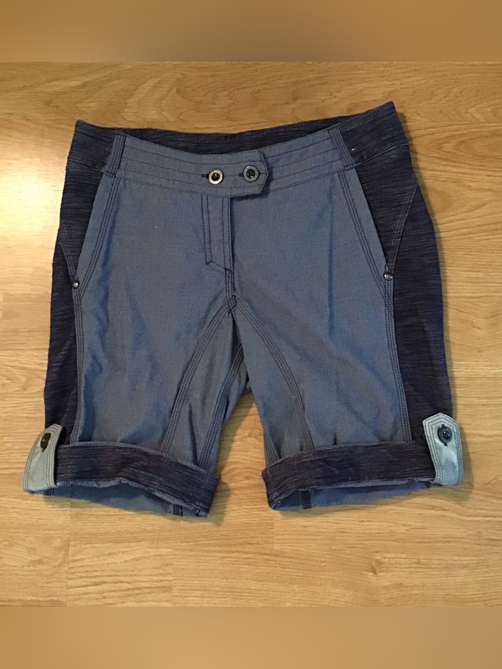 lululemon athletica Two-Tone Navy and Slate Roll-Cuff Bermuda Shorts